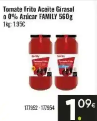 Family Cash FAMILY Tomate Frito Aceite Girasol 00% Azúcar oferta