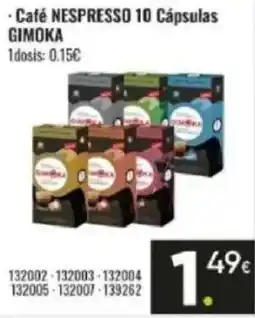 Family Cash NESPRESSO Café 10 cápsulas gimoka oferta
