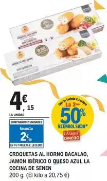 E.Leclerc La cocina - croquetas al horno bacalao, jamon iberico o queso oferta