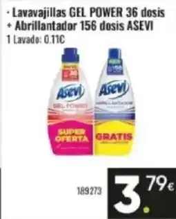 Family Cash ASEVI Lavavajillas gel power 36 dosis + abrillantador 156 dosis oferta