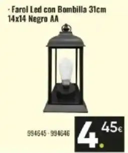 Family Cash Farol Led con Vela Redondo 26cm Farol Led con Bombilla 31cm 15x15x15.5 Negro AAA oferta