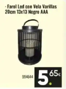 Family Cash Farol Led con Vela Varillas 20cm 13x13 Negro AAA oferta
