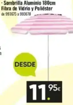 Family Cash Sombrilla Aluminio 180cm Fibra de Vidrio y Poliéster oferta
