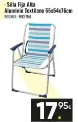 Family Cash Silla Fija Alta Aluminio Textileno 55x54x76cm oferta