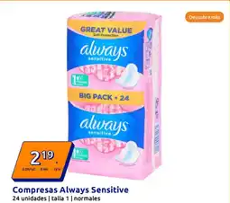 Action Compresas always sensitive oferta
