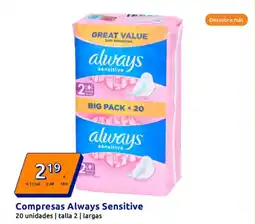 Action Compresas Always Sensitive oferta