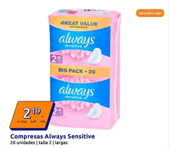Action Compresas Always Sensitive oferta