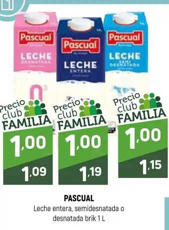Coviran PASCUAL Leche entera, semidesnatada o desnatada oferta