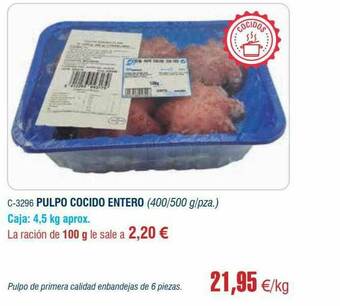 Abordo Pulpo Cocido Entero oferta