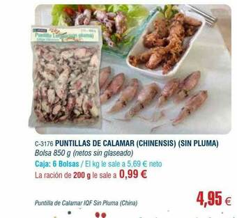 Abordo Puntillas De Calamar (chinensis) (sin Pluma) oferta