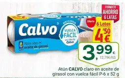 Supermercados Dani CALVO Atún claro en aceite de girasol con vuelca fácil oferta