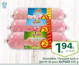 Supermercados Dani ELPOZO Mortadela Chopped pork o jamón de pavo oferta