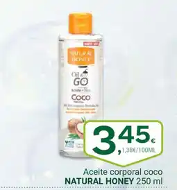 Supermercados Dani NATURAL HONEY Aceite corporal coco oferta