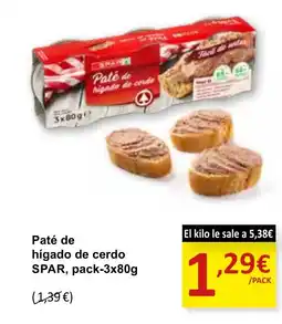 SPAR SPAR Paté de hígado de cerdo oferta