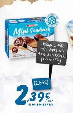 SPAR SPAR Helado mini sandwich nata y chocolate oferta