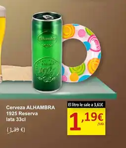 SPAR ALHAMBRA 1925 Cerveza Reserva lata oferta