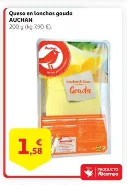 Alcampo AUCHAN Queso en lonchas gouda oferta