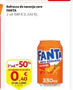 Alcampo FANTA Refresco de naranja zero oferta