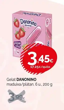 Condis DANONINO Gelat maduixa/plàtan oferta