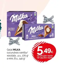 Condis MILKA Gelat cucurutxos vainilla/ xocolata oferta