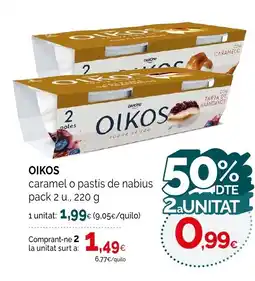 Condis OIKOS caramel o pastís de nabius oferta