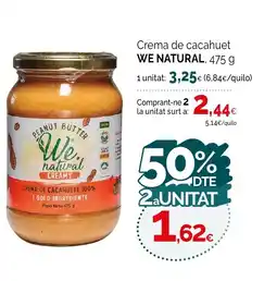 Condis WE NATURAL Crema de cacahuet oferta