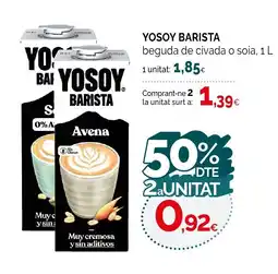 Condis YOSOY BARISTA beguda de civada o soia oferta
