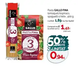 Condis GALLO FINA Pasta tomàquet/espinacs, spaguetti o hèlix oferta