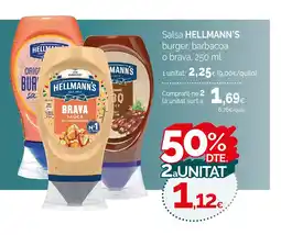Condis HELLMANN'S Salsa burger, barbacoa o brava oferta