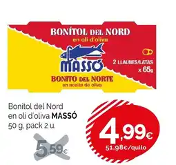 Condis MASSÓ Bonítol del Nord en oli d'oliva oferta