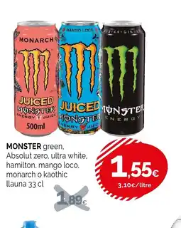 Condis Monster green, absolut zero, ultra white hamilton, mango loco oferta