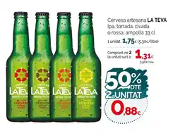 Condis LA TEVA Cervesa artesana Ipa, torrada, civada oferta