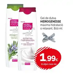 Condis HIDRO GENESSE Gel de dutxa màxima hidratació o relaxant oferta