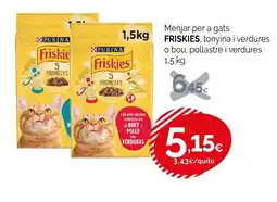 Condis FRISKIES, tonyina i verdures o bou, pollastre i verdures oferta
