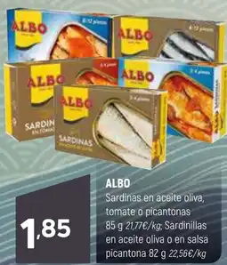 Coviran ALBO Sardinas en aceite oliva, tomate o picantonas Sardinillas en aceite oliva o en salsa picantona oferta