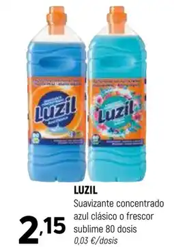 Coviran LUZIL Suavizante concentrado azul clásico o frescor sublime 80 dosis oferta