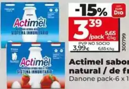 Dia Danone - actimel sabor natural / de fresa oferta