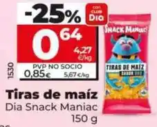 Dia Dia snack maniac - tiras de maíz oferta