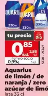 Dia Aquarius - de limon / de naranja / zero azucar de limon oferta