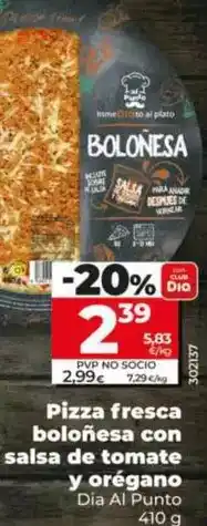 Dia Dia al punto - pizza fresca boloñesa con salsa de tomate y orégano oferta