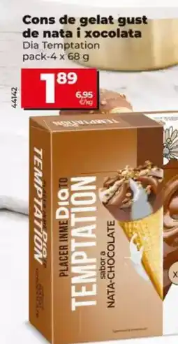 Dia Dia temptation - helado cono sabor a nata y chocolate oferta