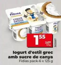 Dia Fidias - yogur al estilo griego con azúcar de caña pack-6 x 125 g oferta