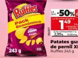 Dia Ruffles - patatas sabor a jamón xl 243 g oferta