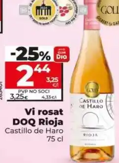 Dia Castillo de haro - vino rosado d.o.ca. rioja 75 cl oferta