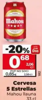 Dia Mahou - cerveza 5 estrellas lata 33 cl oferta