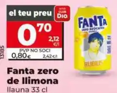 Dia Fanta - zero de limón lata 33 cl oferta