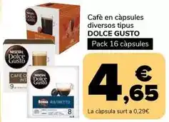 Supeco Dolce gusto - cafè en càpsules oferta