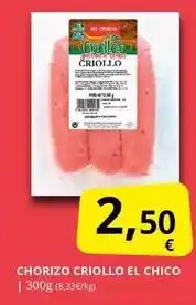 Supermercados MAS El chico - chorizo criollo oferta