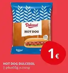 Supermercados MAS Dulcesol - hot dog oferta