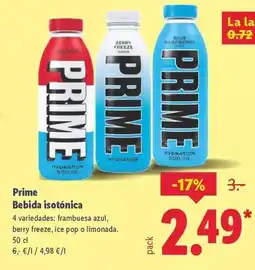 Lidl Prime - bebida isotonica oferta